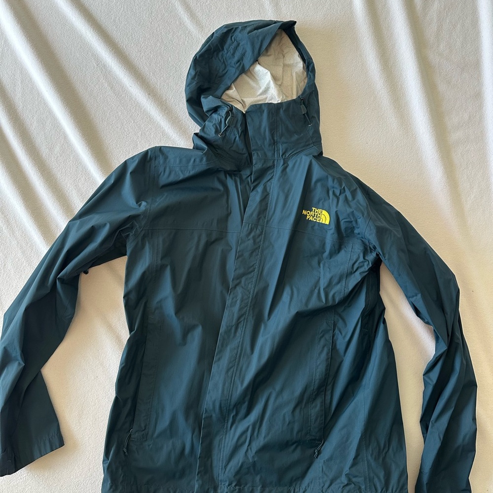 The North Face Gray Jacket with Yellow Logo